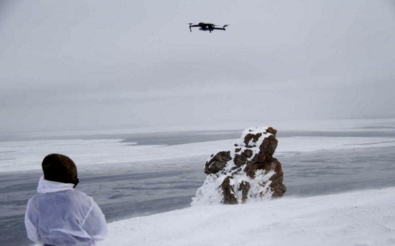 A drone in a nature reserve