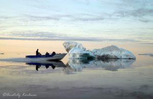 By boat on the Bering Sea